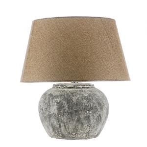 Weathered Lamp With Beige Shade (37cm)
