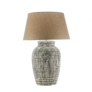 Weathered Lamp With Beige Shade (61cm)