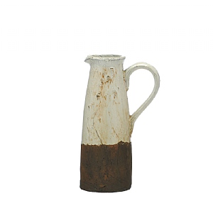 Aged Cream Terracotta Jug (36cm)