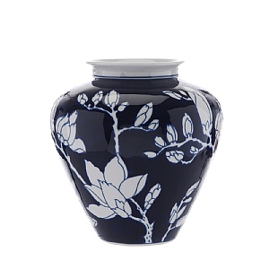 Blue Magnolia Vase (20cm)
