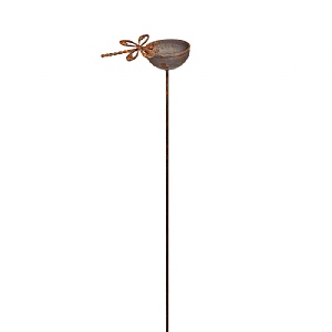 Steel Dragonfly Bird Bath Decorative Garden Stake