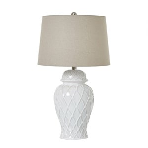 Ginger Jar Lamp With Linen Shade