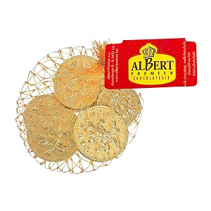 Albert Milk Chocolate Coins in Gold Net (50g)