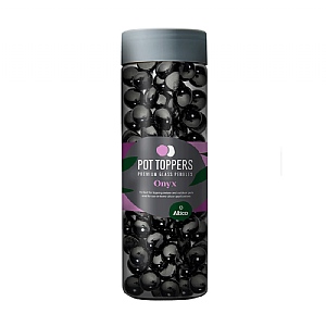 Altico Onyx Pot Toppers Black Shiny Glass Pebbles