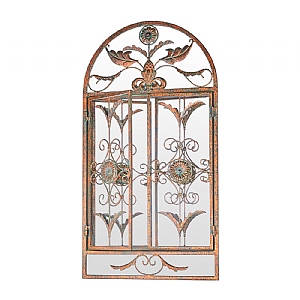 Small Copper Garden Mirror (H 66cm x W 35cm)