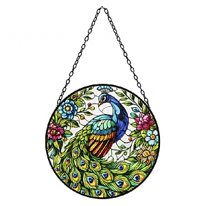 Stained Glass Hanging Peacock Suncatcher
