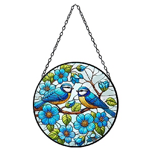 Stained Glass Hanging Blue Tit Suncatcher