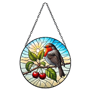 Stained Glass Hanging Robin Suncatcher