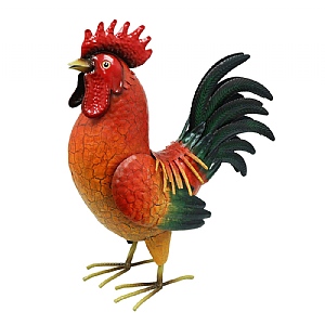Metal Red Cockerel - Large