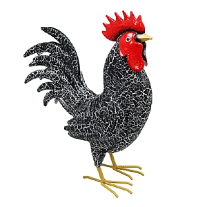 Metal Black Cockerel - Large