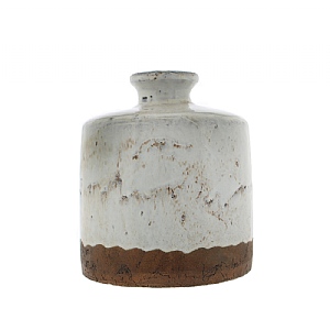 Aged Cream Terracotta Vase (18cm)