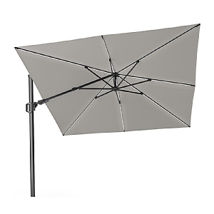 Pacific Glow Challenger T2 3m Square Premium Free Arm Parasol -Manhattan Grey with Ceramic Base