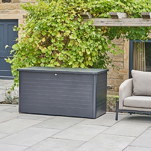 Pacific Rhode Island Large Galvanised Steel Cushion Box - Anthracite