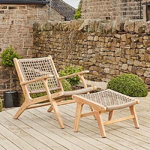 Pacific Sesto Outdoor Chair and Hocker Set