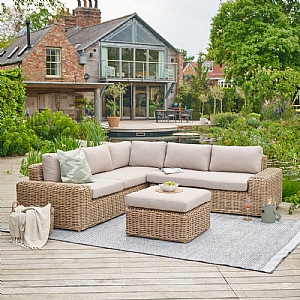 Pacific Como Natural Antique Outdoor Corner Sofa Set