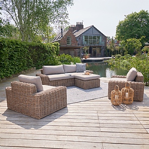 Pacific Como Natural Antique Outdoor Sofa Set