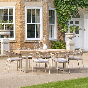 Pacific Osaka Outdoor 6 Seater Dining Set - Latte