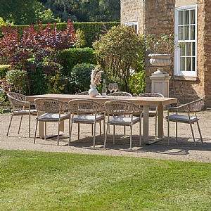 Pacific Osaka Outdoor 8 Seater Dining Set - Latte