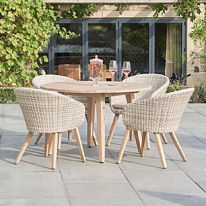 Pacific Cabon Outdoor 4 Seater Round Dining Set