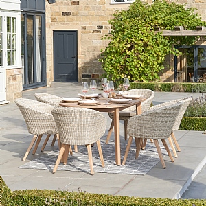Pacific Cabon Outdoor 6 Seater Round Dining Set