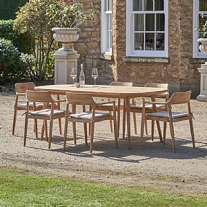 Pacific Salita Outdoor 6 Seater Oval Dining Set