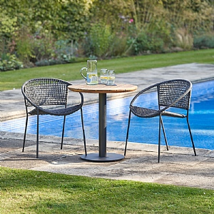 Pacific Dakota Outdoor Bistro Set - Black
