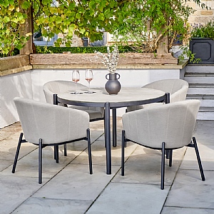 Pacific Nevada 4 Seater Round Dining Set