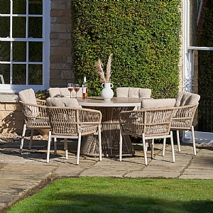 Pacific Martic Outdoor 6 Seater Round Dining Set