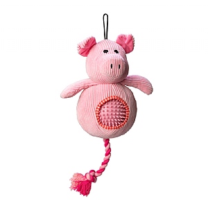 House Of Paws Pig Cord Toy with Spiky Ball