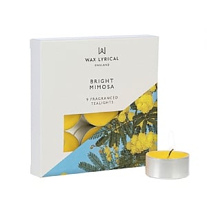 Wax Lyrical Made In England Box of 9 Tealights - Bright Mimosa
