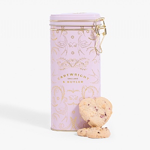 Cartwright & Butler Raspberry & White Chocolate Biscuits in Heart Tin (200g)
