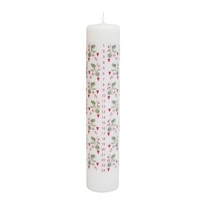 Ivyline Holly Heart Advent Pillar Candle (25cm)