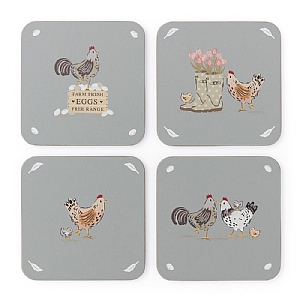 Cooksmart Hen House Coasters - Set of 4