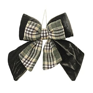 Decoris Green Velvet Bow Decoration (23cm)