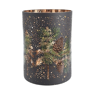 Decoris Brown Woodland Candle Holder (12cm)
