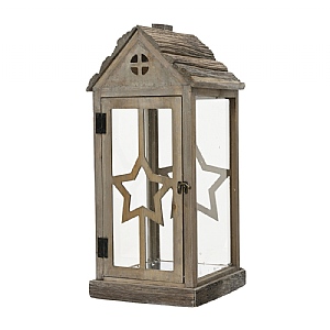 Lantern Firwood House with Bark Roof (28.5x26.5x62cm)