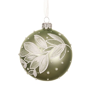 Decoris Matcha Branch Glass Bauble (8cm)