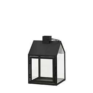 Lantern Powder Finish Iron House (20x20x32cm) - Black