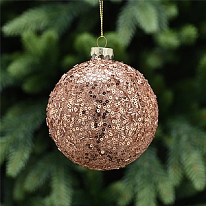 Glass Bauble Sequins (10cm) - Brown
