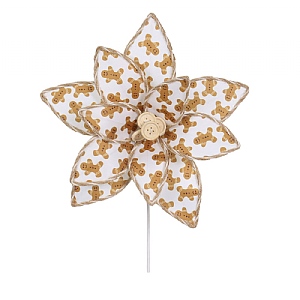 Gingerbread Poinsettia Stem (30cm)