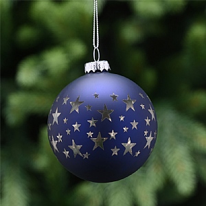 Glass Bauble Stars (8cm) - Midnight
