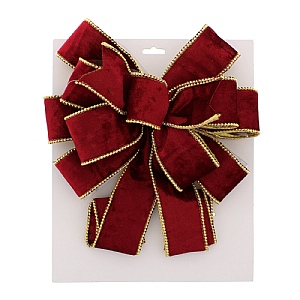Velvet Bow Tree Topper - Burgundy (78cm)