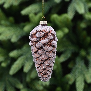 Glass Pinecone (13cm) - Brown