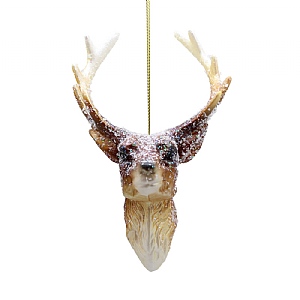 Hanging Brown Reindeer Head Decoration (13cm)