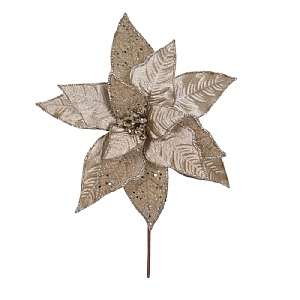 Champagne & Gold Poinsettia Stem (31cm)