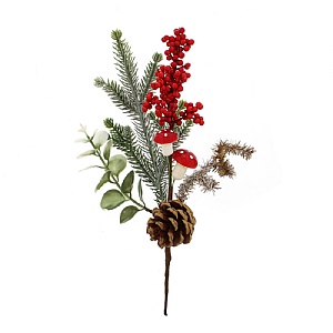 Mushrooms & Red Berries Woodland Pick (28cm)