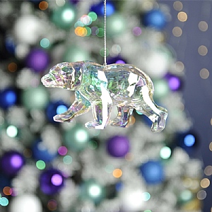 Iridescent Polar Bear Hanging Decoration (13cm)