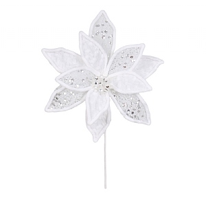 White Poinsettia Stem (40cm)