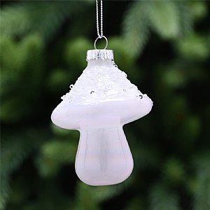 Pearl Glass Mushroom Hanging Decoration (12cm)