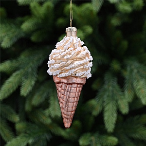 Glass Ice Cream Cone Hanging Decoration (13cm)